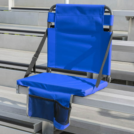 Royal Blue EastPoint Sports Adjustable Bleacher Back Stadium Seat w/ Cup Holder 